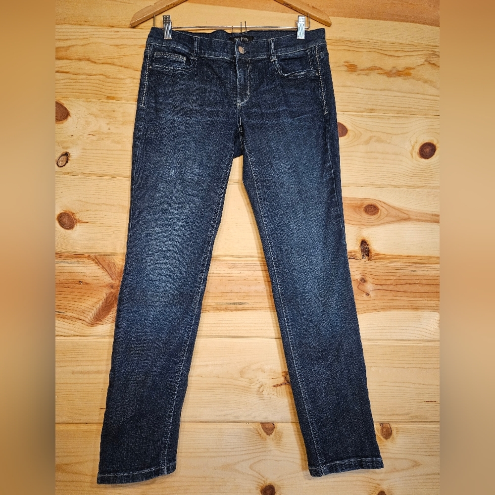 White House Black Market Noir Slim Ankle Dark Blue Denim Pants Size 6